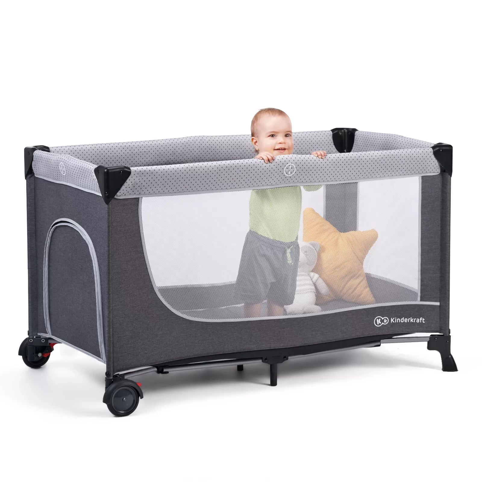 Patut de calatorie kinderkraft leody, cu accesorii, grey