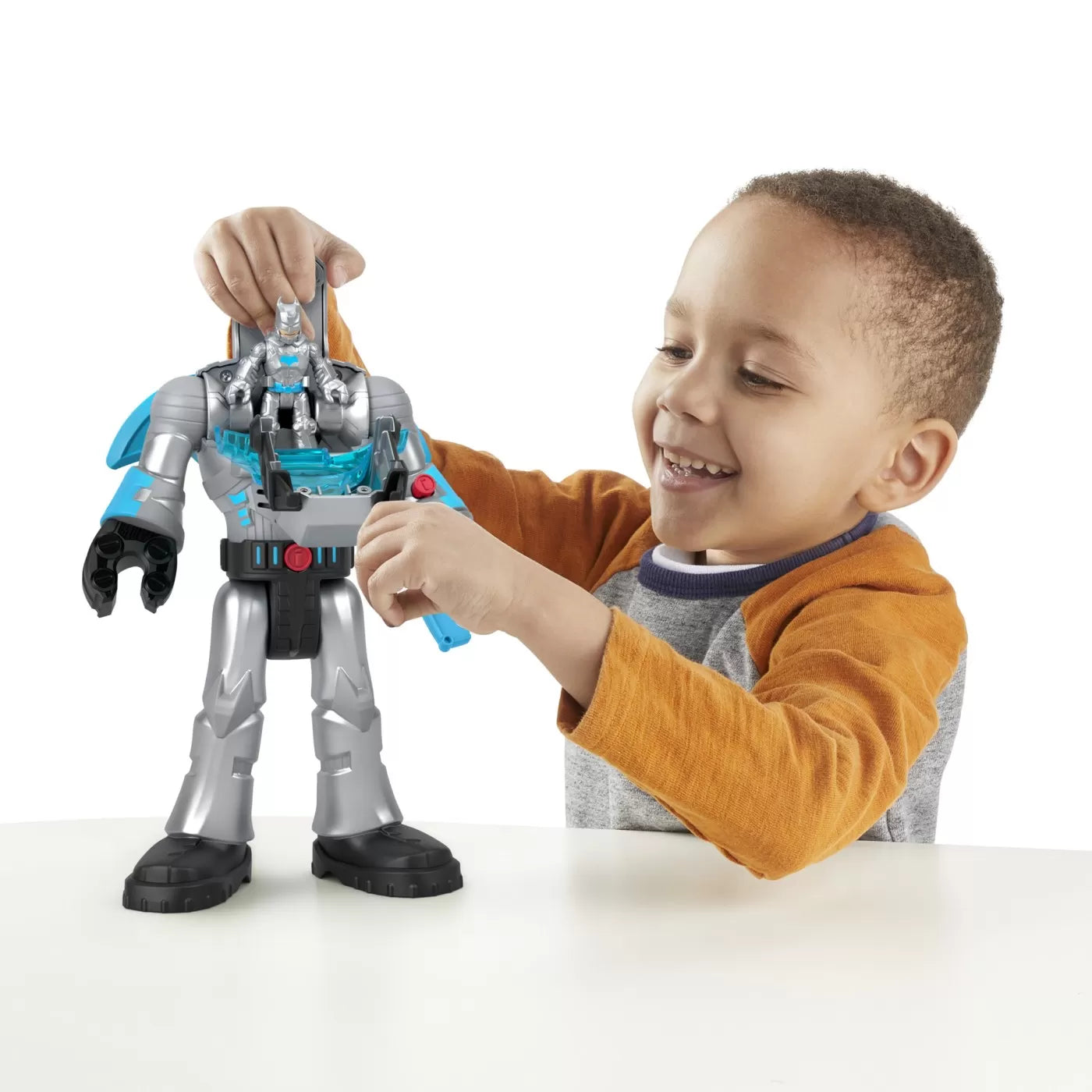 Fisher price imaginext dc super friends robot batman in costum gri 30cm