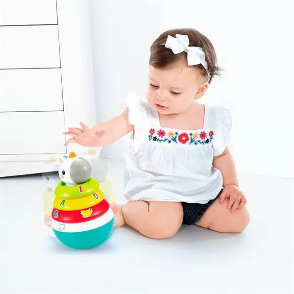Hopa mitica roly poly unicorn cu inele pentru stivuit