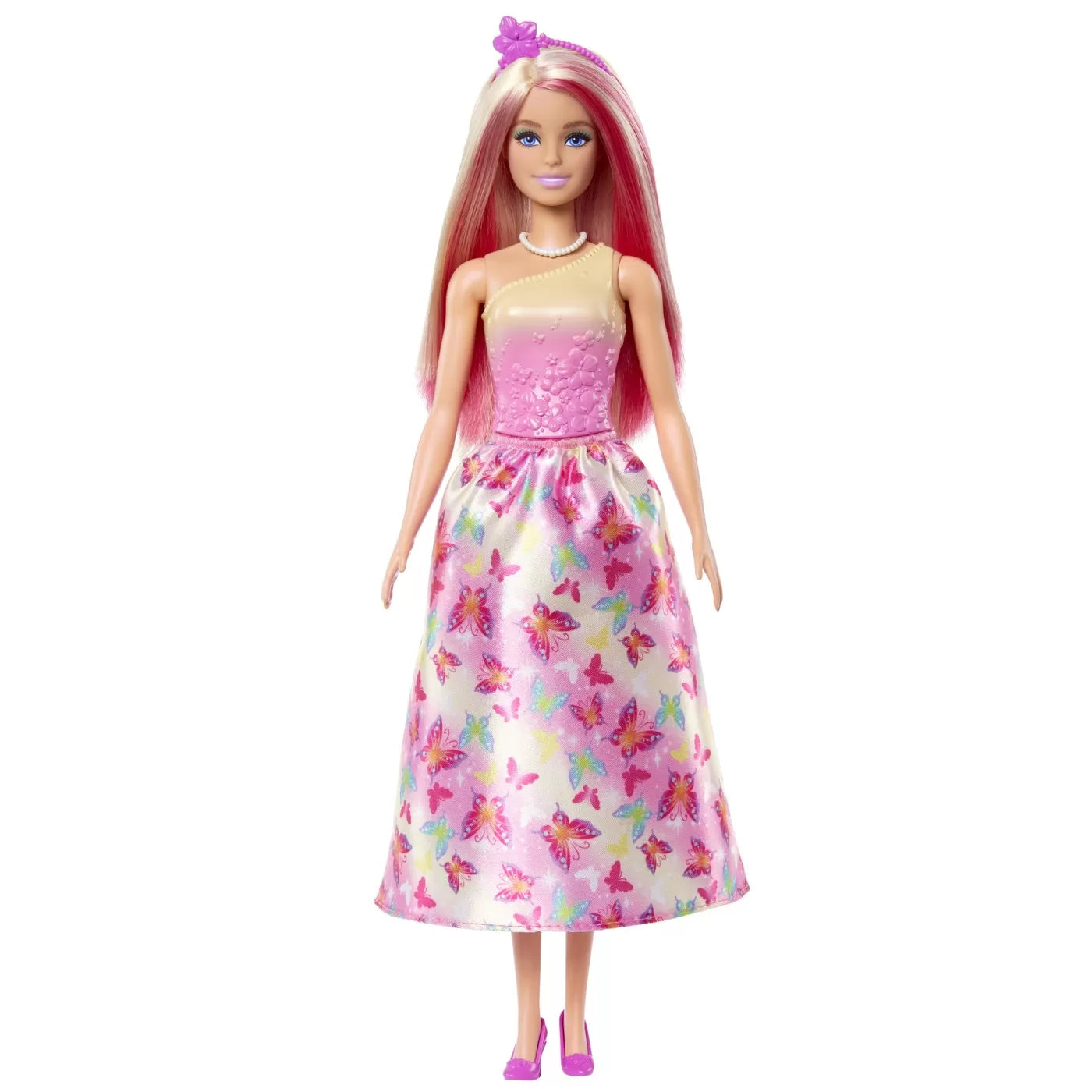 Barbie papusa barbie cu parul blond si roz