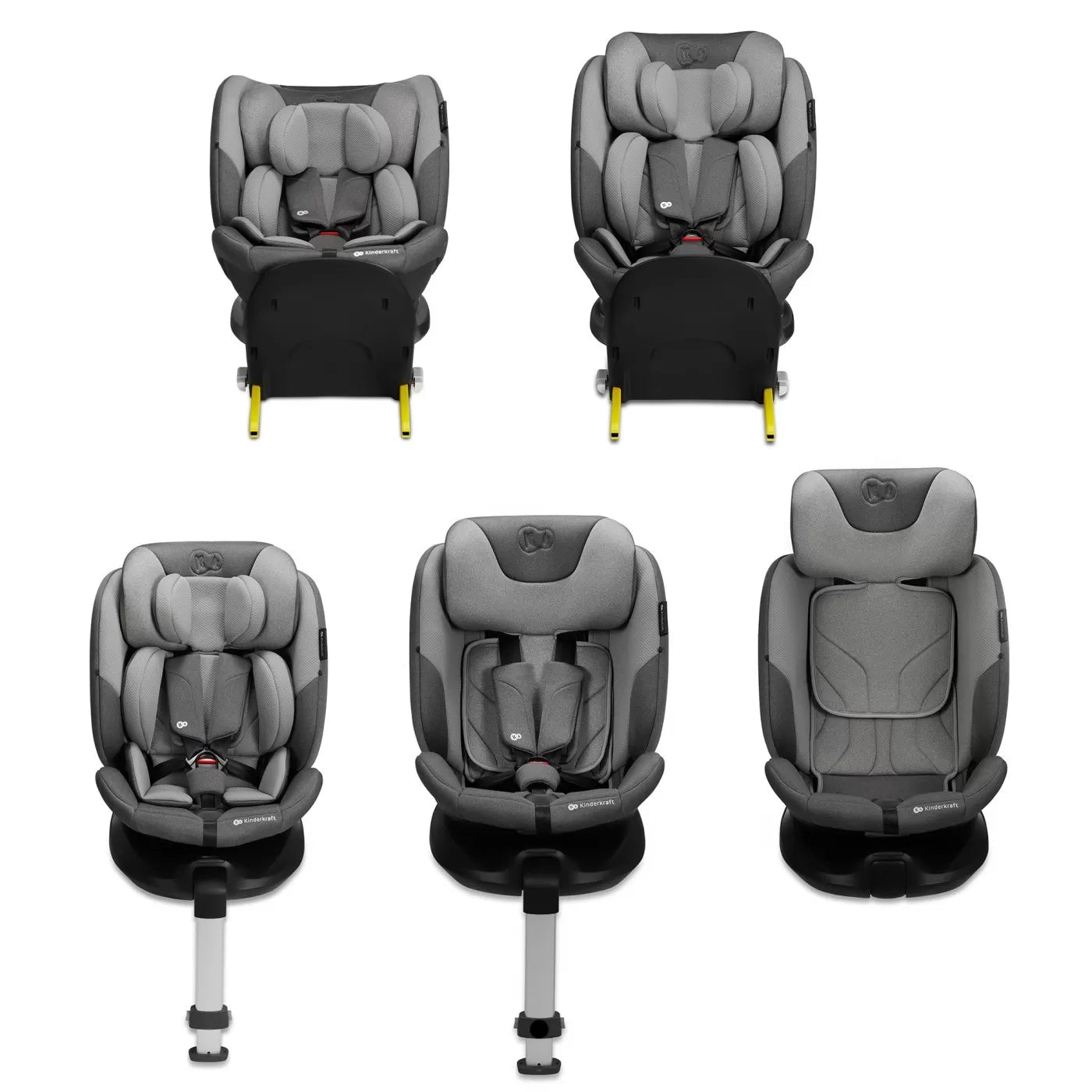 Scaun auto kinderkraft i-fix, i-size 40-150 cm, cool grey