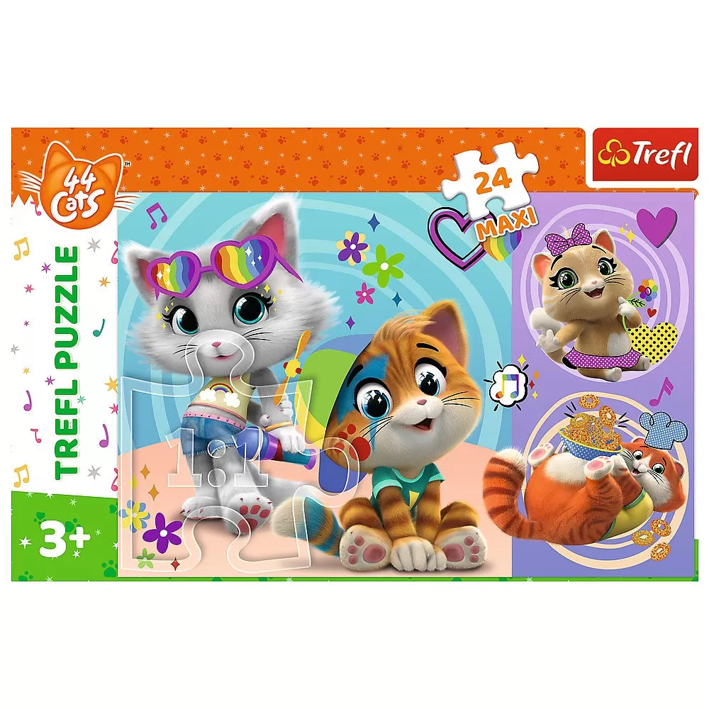 Puzzle trefl 24 maxi 44 de pisici pisicile fericite