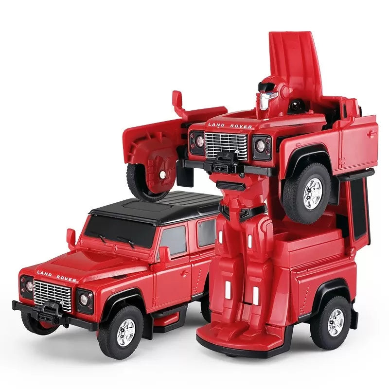 Land Rover Defender piros kabrió fém autó 1:32 méretarány