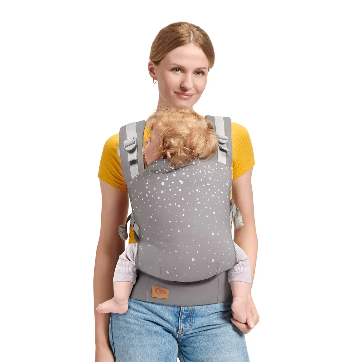 Kinderkraft Nino ergonomikus babahordozó, 20 kg-ig, konfetti szürke