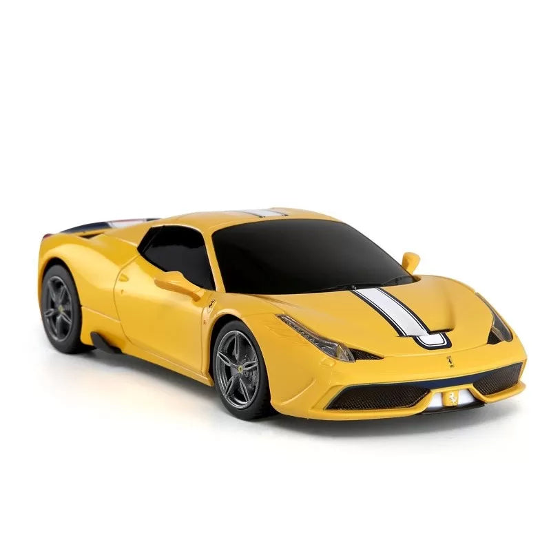 Masina cu telecomanda ferrari 458 speciale a galben cu scara 1 la 24