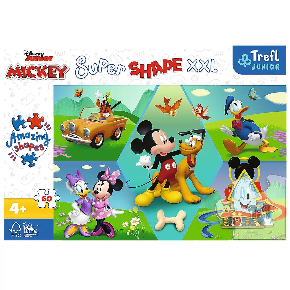 Puzzle trefl primo super shape xxl 60 disney mickey amuzantul