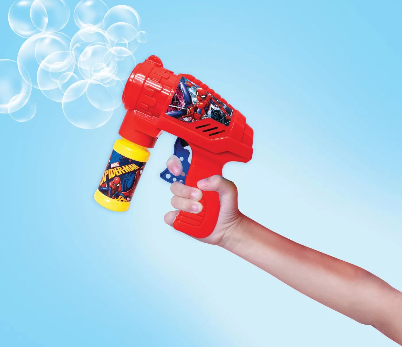 Jucarie pistol de facut baloane spiderman