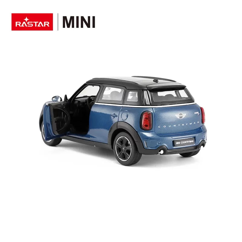 Kék Mini Cooper fém autó, 1-től 24-ig terjedő méretarány