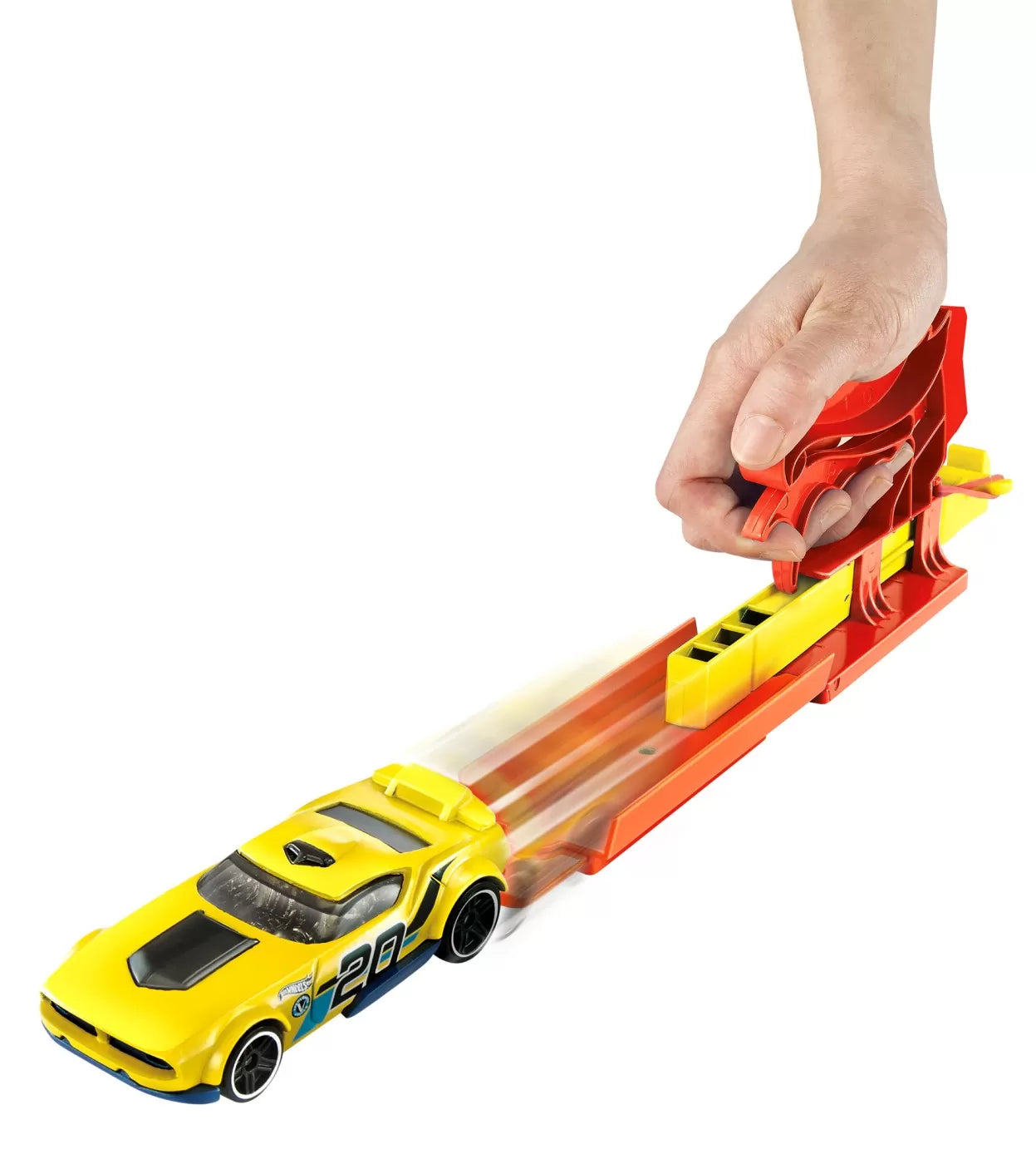Hot Wheels piros hordozható kilövő és autó szett
