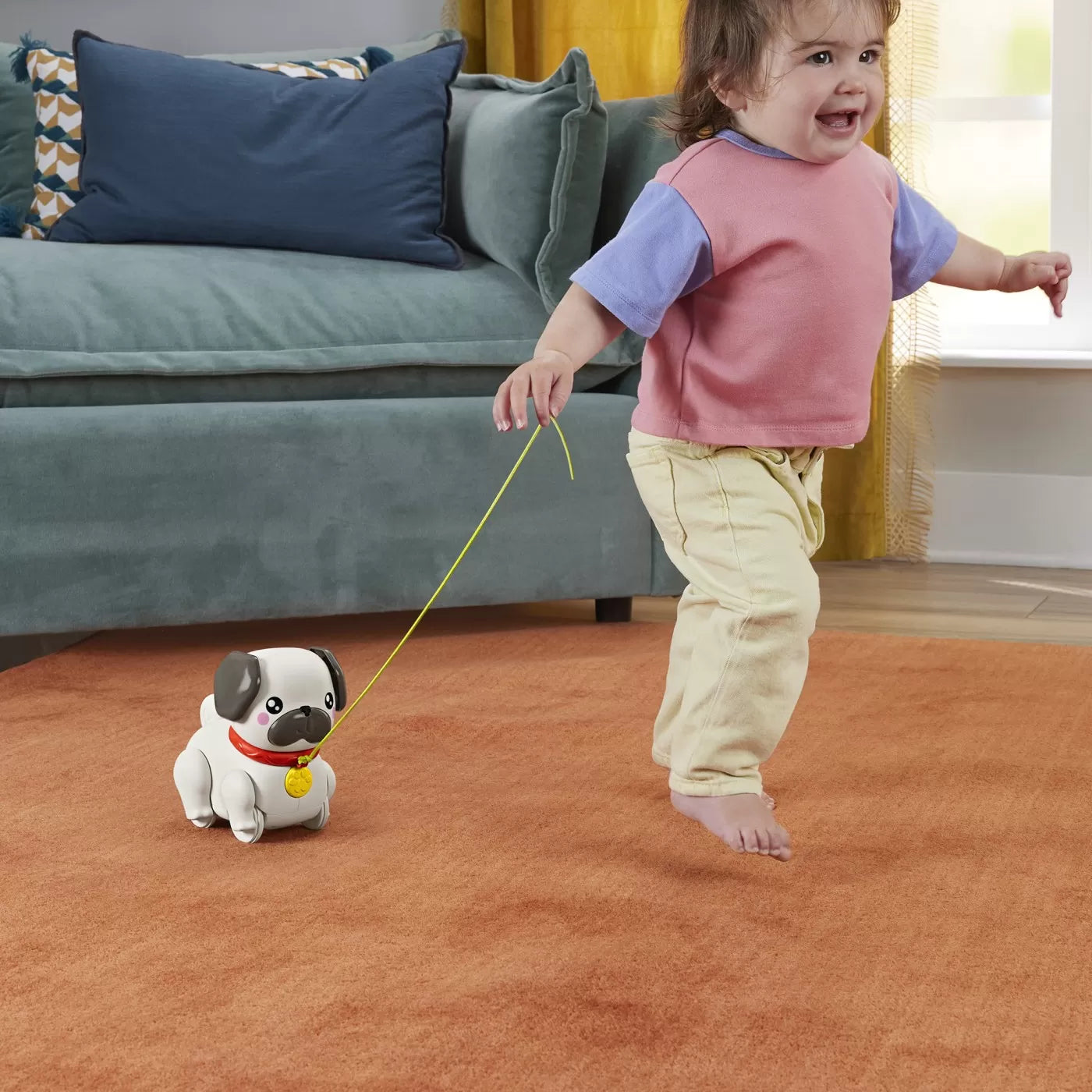 Fisher price jucarie de tras interactiva catel cu miscari si sunete