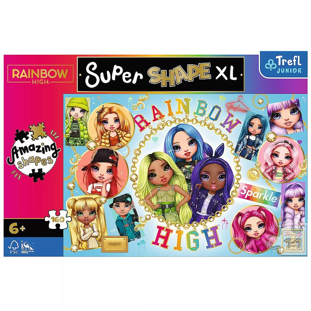 Puzzle trefl primo super shape xxl 160 rainbow high prietenele colorate