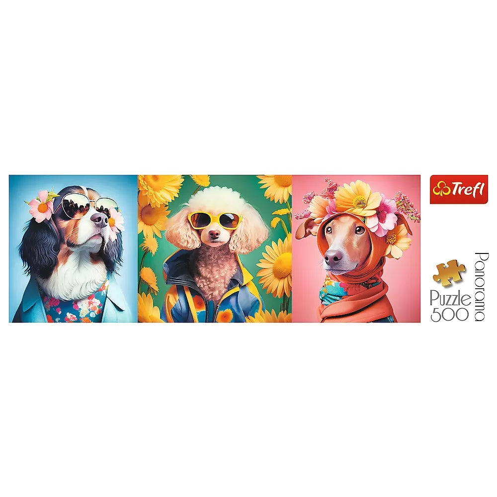 Puzzle trefl 500 panoráma kiskutya divathét