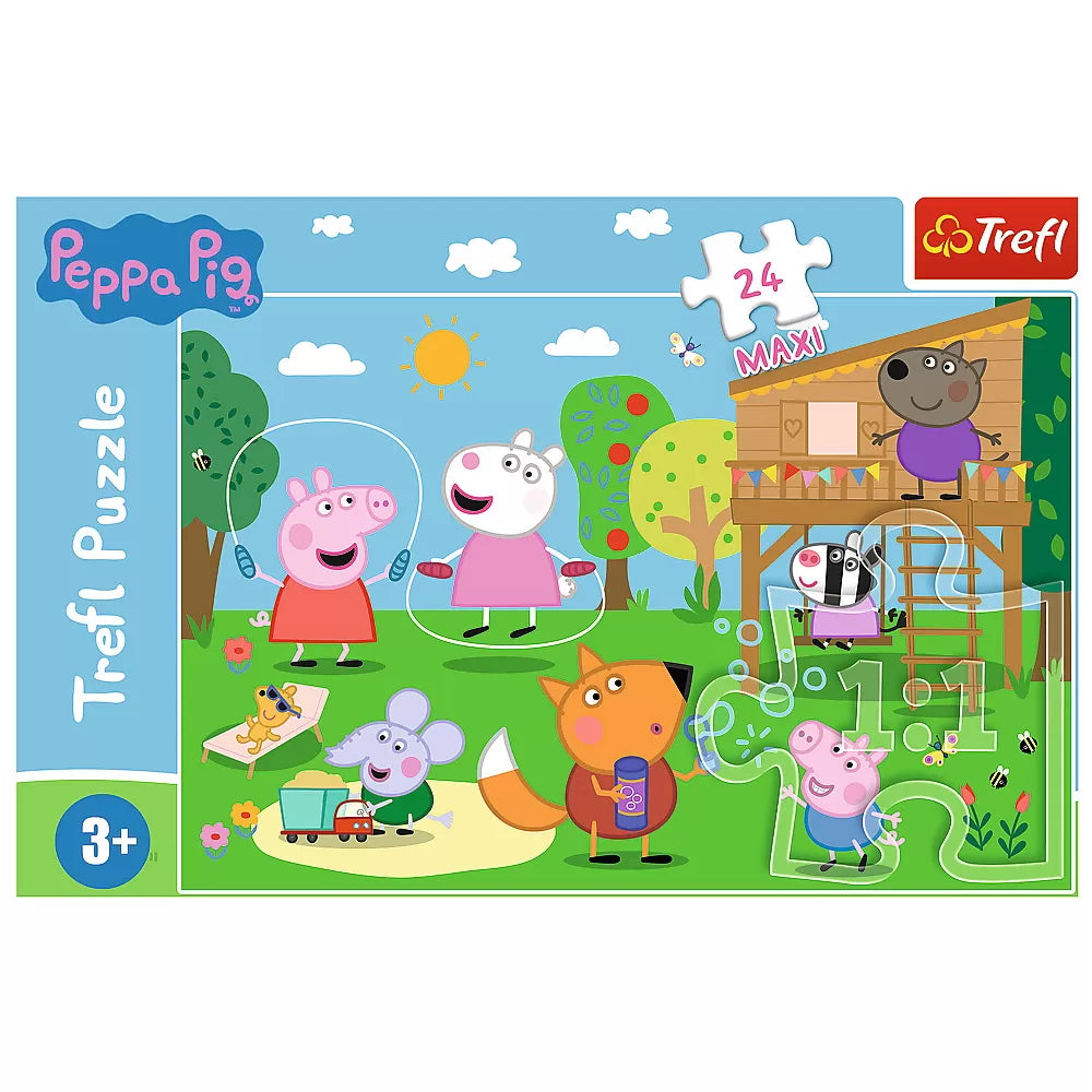 Puzzle trefl 24 maxi peppa pig distractia din iarba