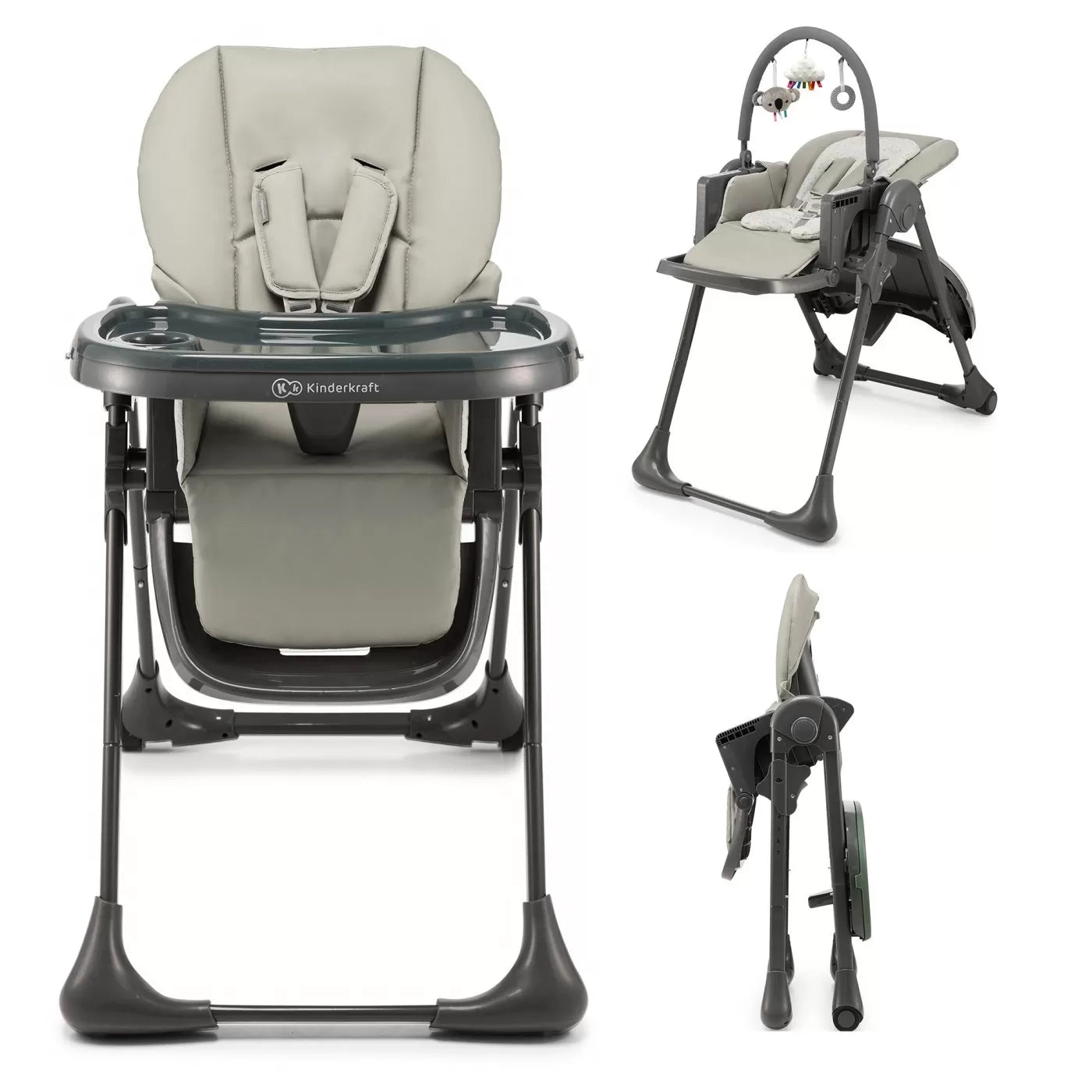 Scaun de masa kinderkraft tummie, pliabil, grey