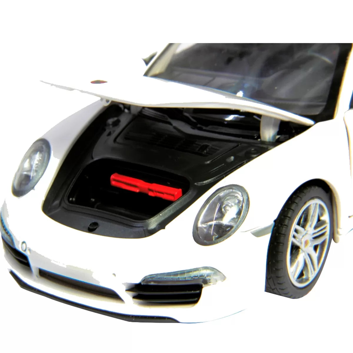 Porsche 911 fehér fém autó, 1-24 méretarány