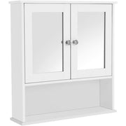 Dulap baie, suspendat, MDF, cu oglinda, 3 rafturi, 2 usi, alb, 56x13x58 cm, Artool