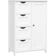 Dulap baie, Artool, MDF, 2 rafturi, 4 sertare, 1 usa, alb, 55x30x82 cm