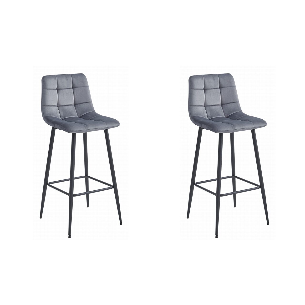bar, Artool, Arceto, catifea, otel, gri si negru, 43.5x32.5x104 cm