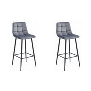 Set 2 scaune de bucatarie/bar, Artool, Arceto, catifea, otel, gri si negru, 43.5x32.5x104 cm