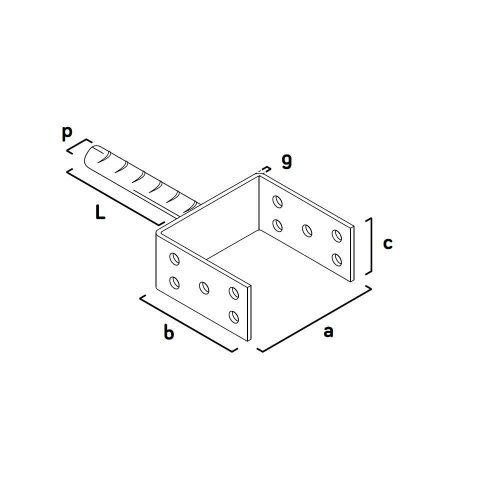 Fém gerendatartó, horganyzott, 120 mm, Strend Pro