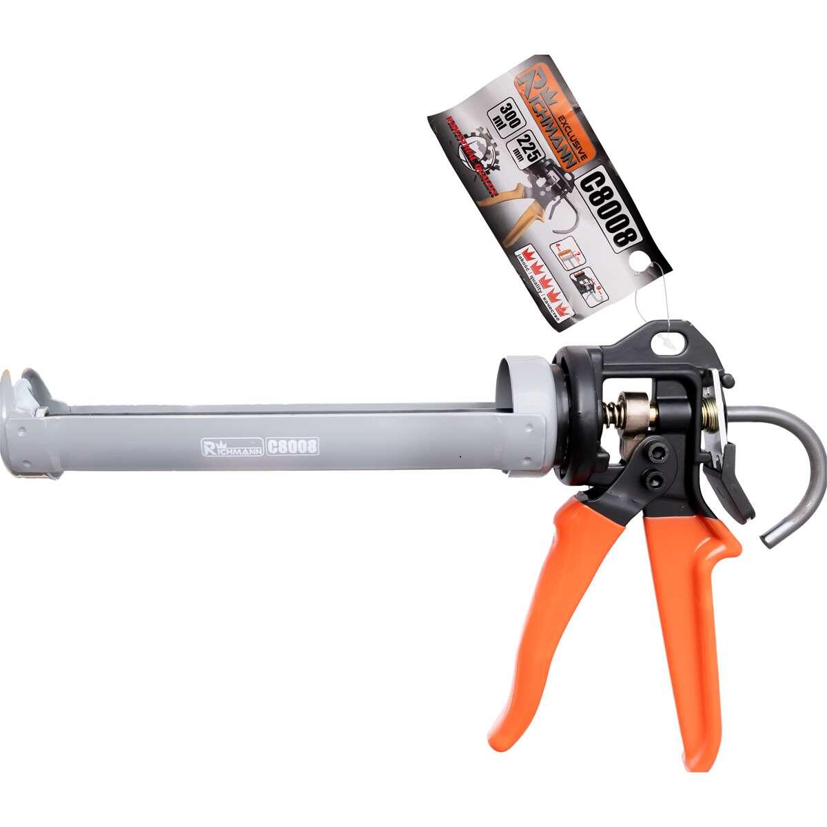 Pistol, presa, cartus silicon, maner cauciuc, otel, 300 ml, 22.5 cm, Richmann Exclusive