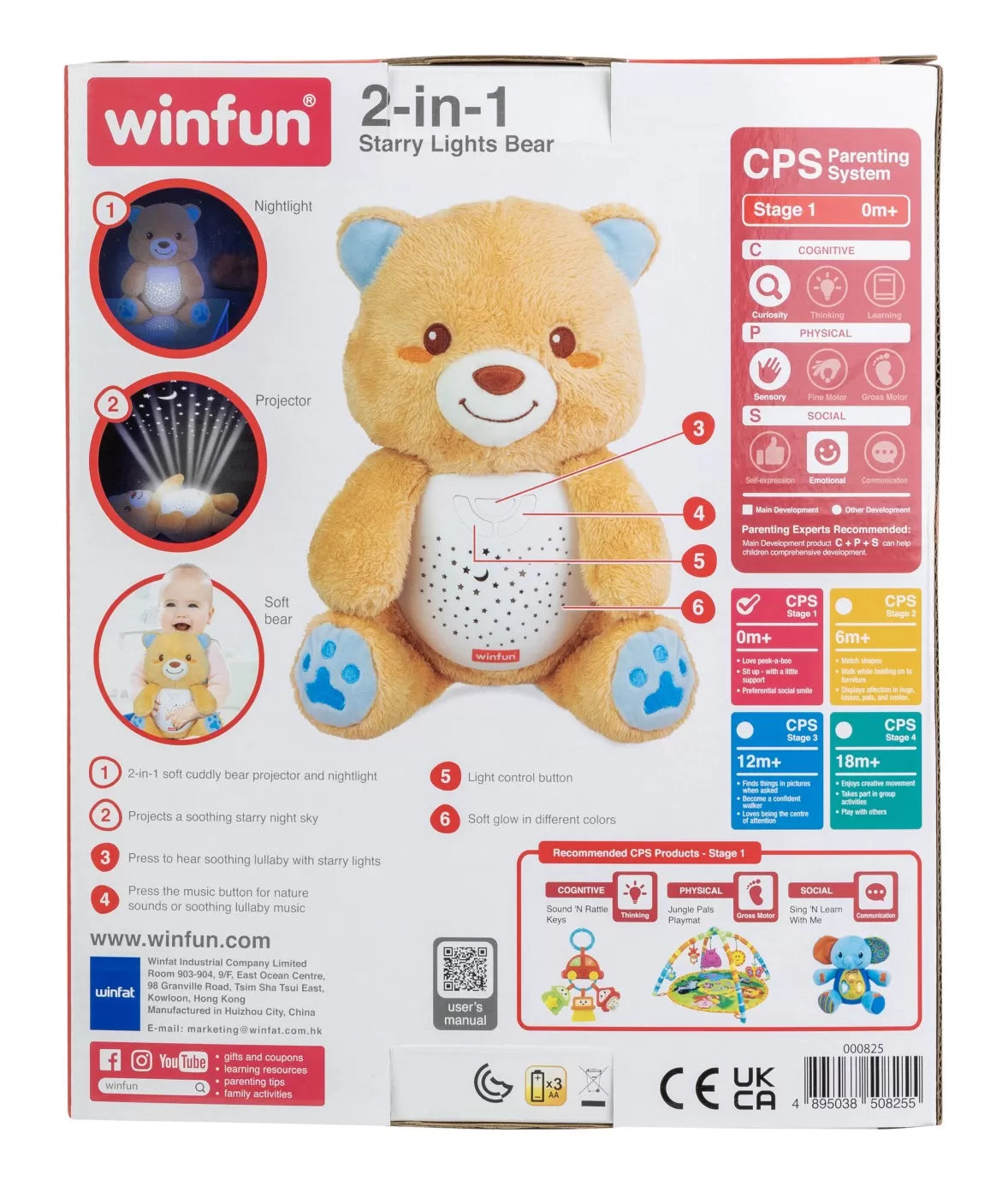 Winfun mackó projektor és éjszakai fény