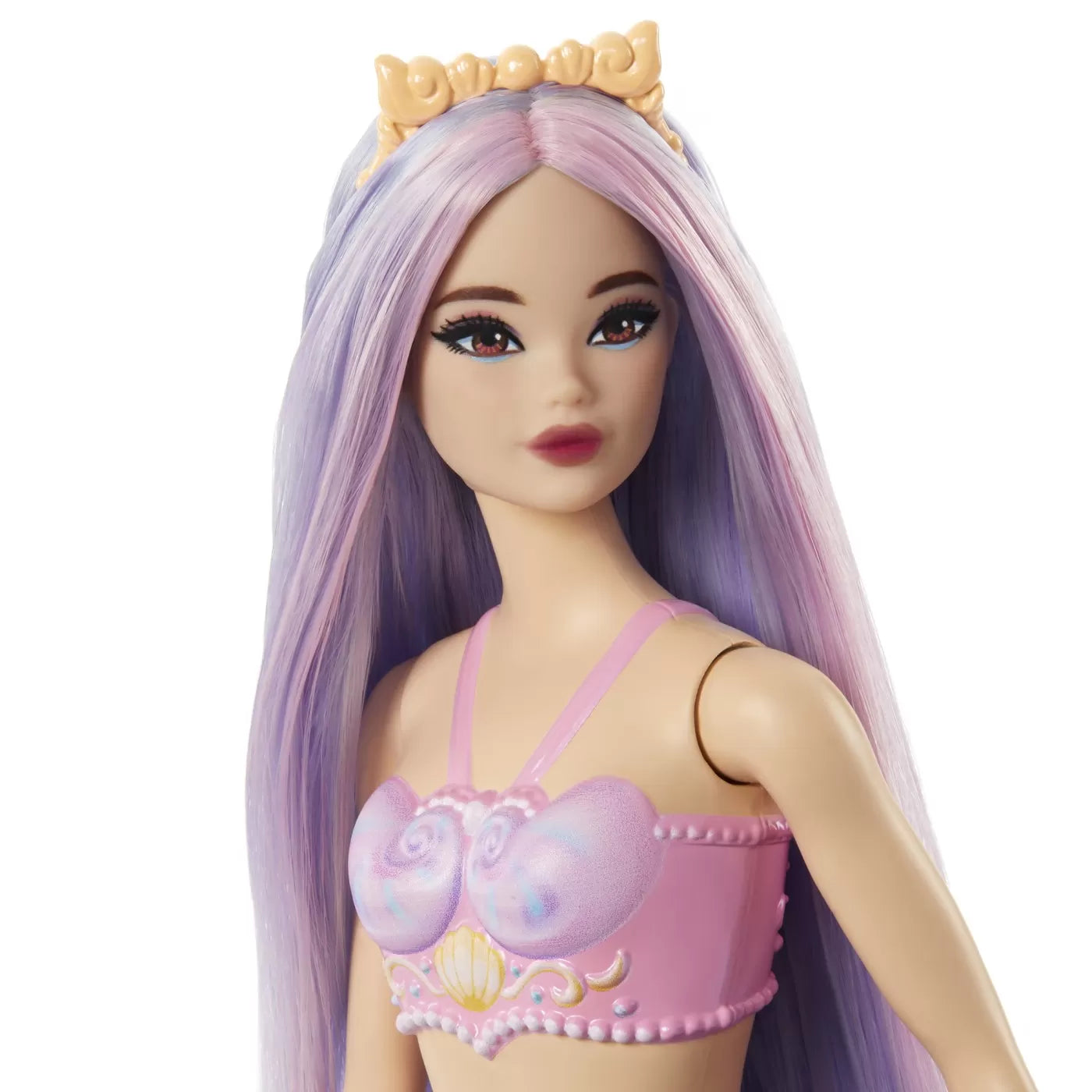 Barbie dreamtopia papusa sirena cu par mov si coada mov
