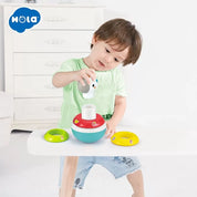 Hopa mitica roly poly unicorn cu inele pentru stivuit