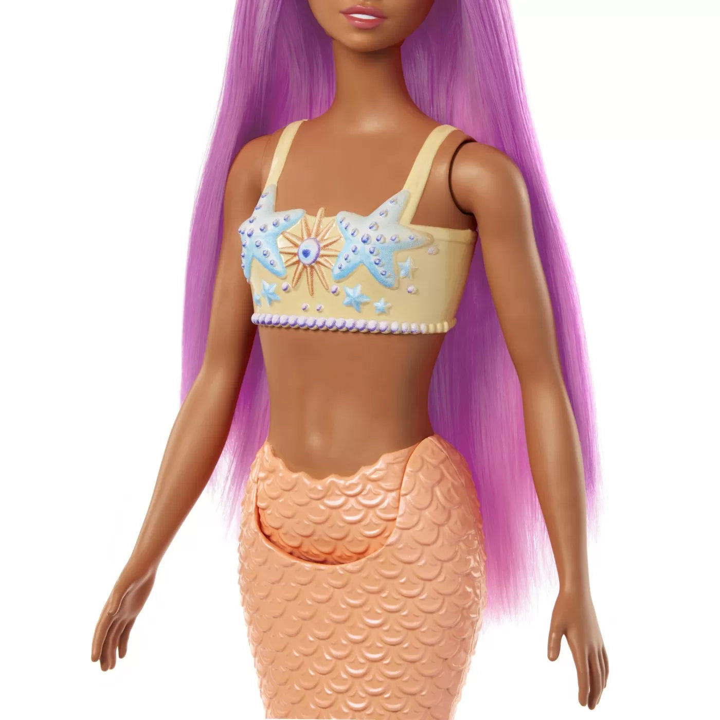 Barbie dreamtropia papusa sirena cu parul roz si coada portocalie