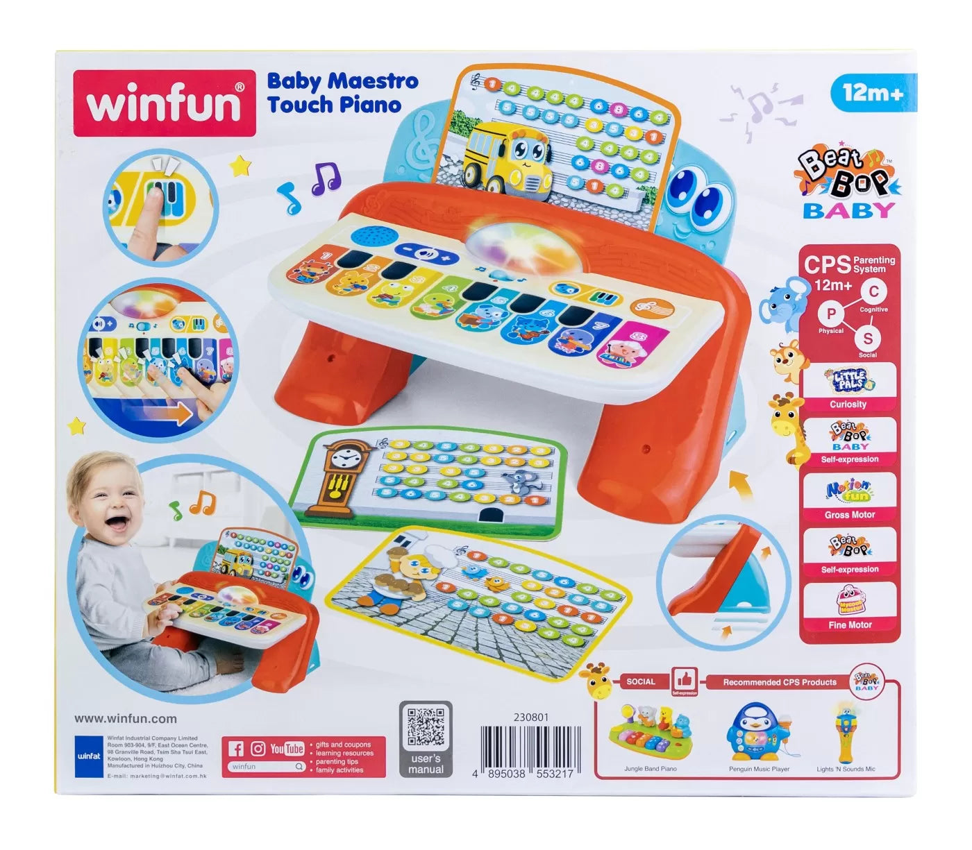 Winfun pian cu sunete si lumini cu 8 taste