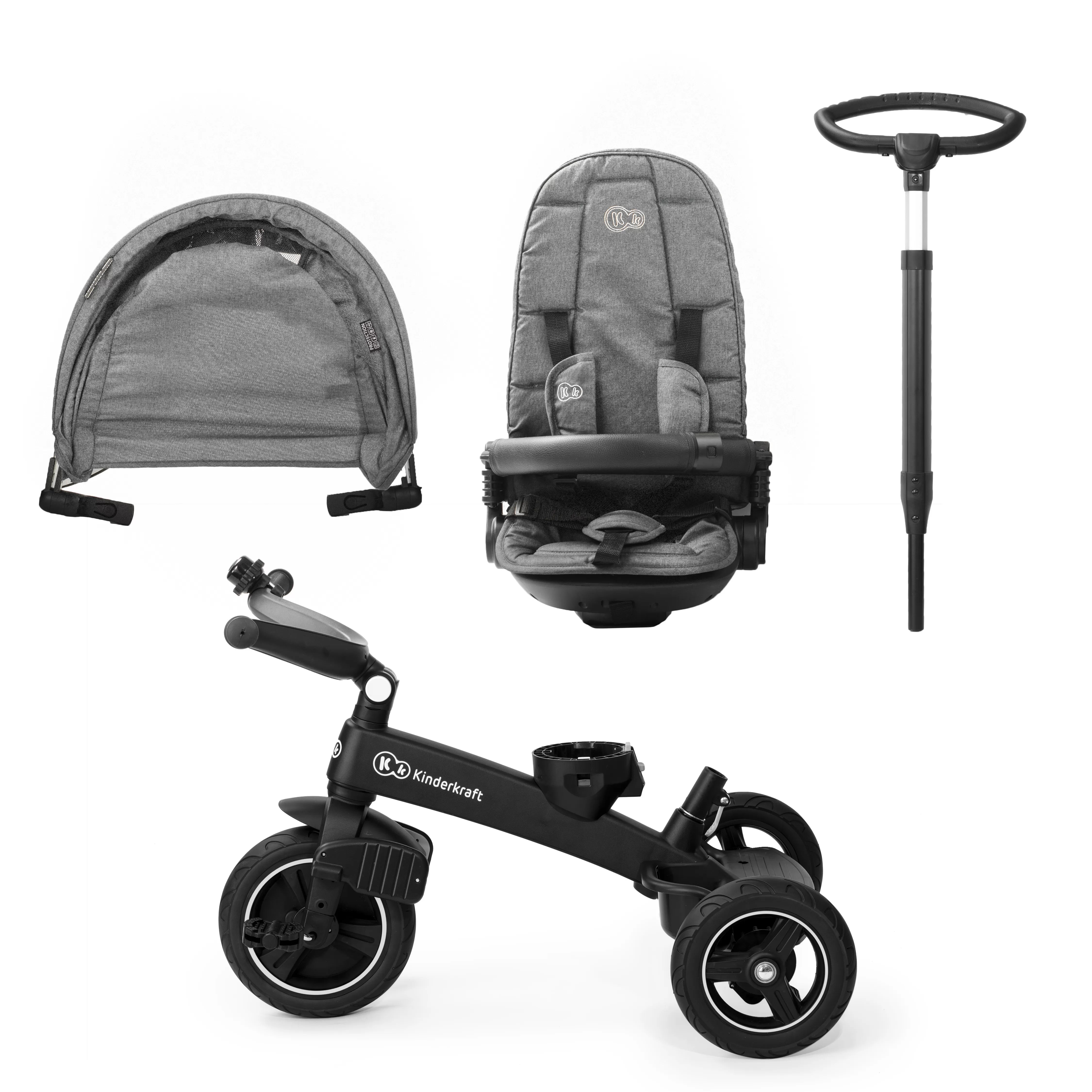 Kinderkraft easytwist tricikli, platina szürke