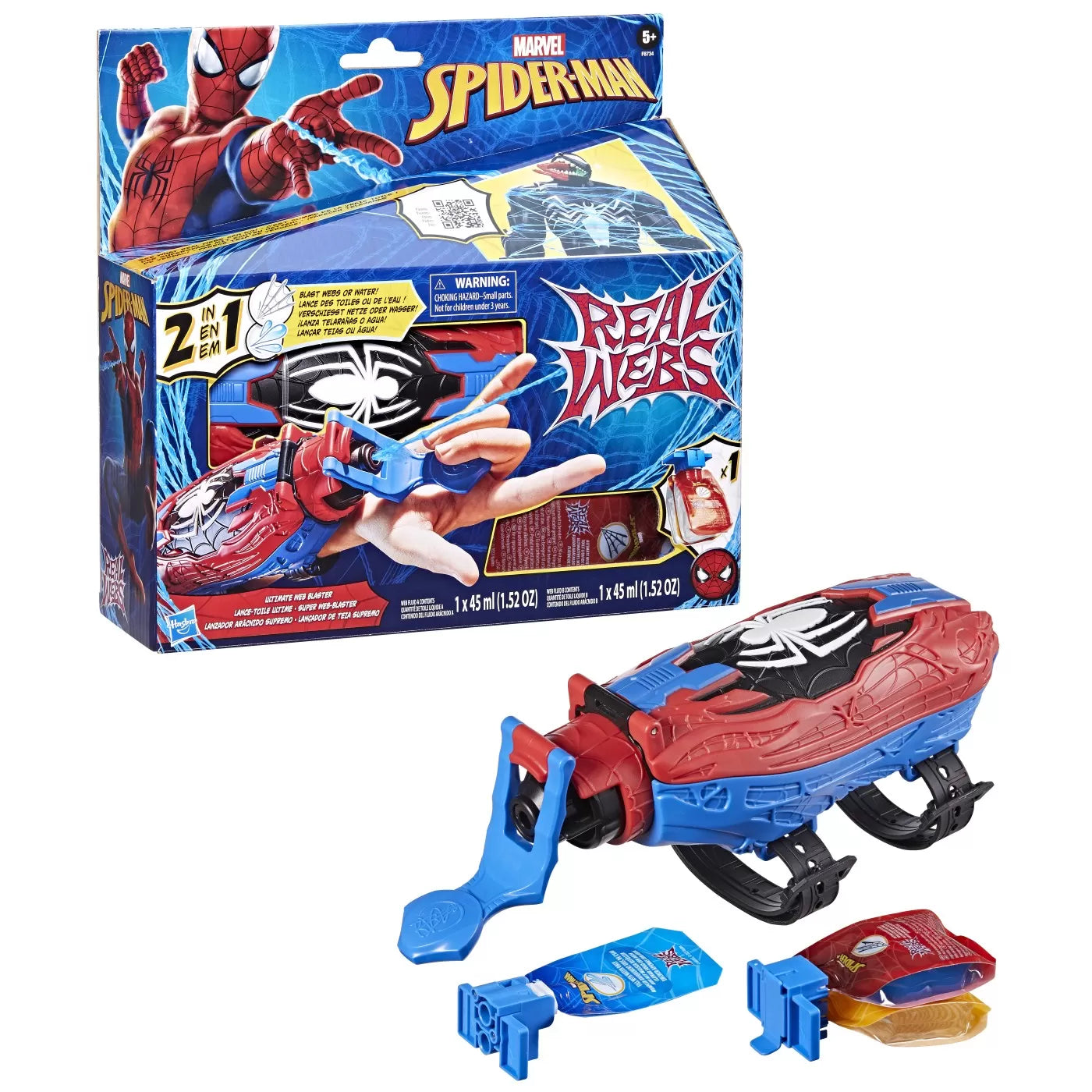Spiderman blaster cu panza de paianjen