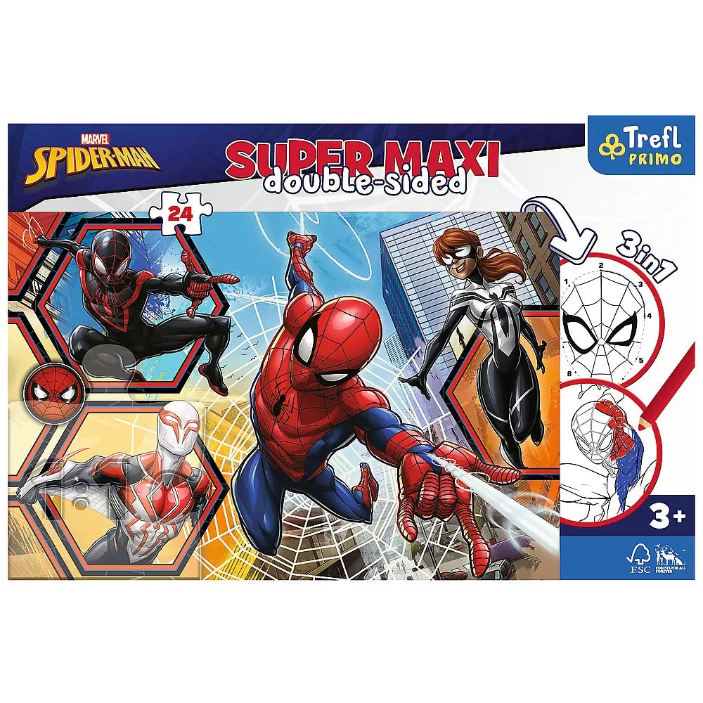 Puzzle trefl primo  24 super maxi disney spiderman in actiune