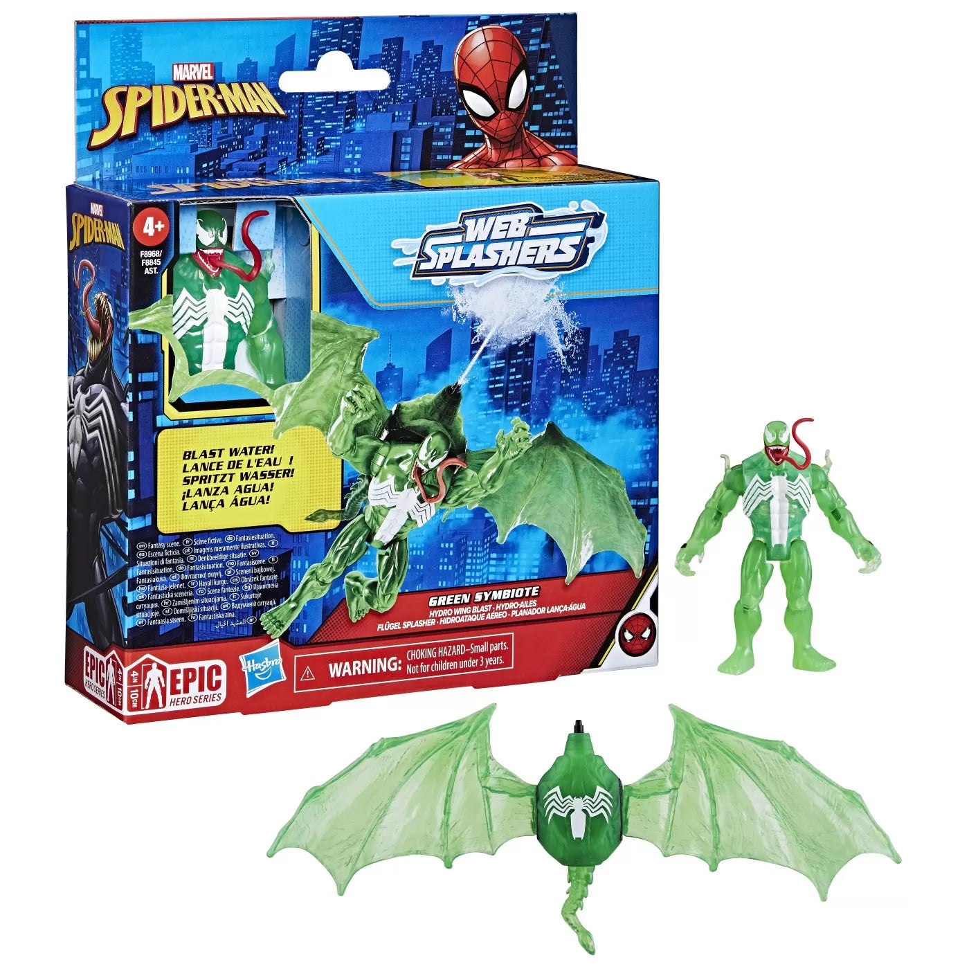 Hasbspiderman jármű és zöld szimbióta figura szett 10cm