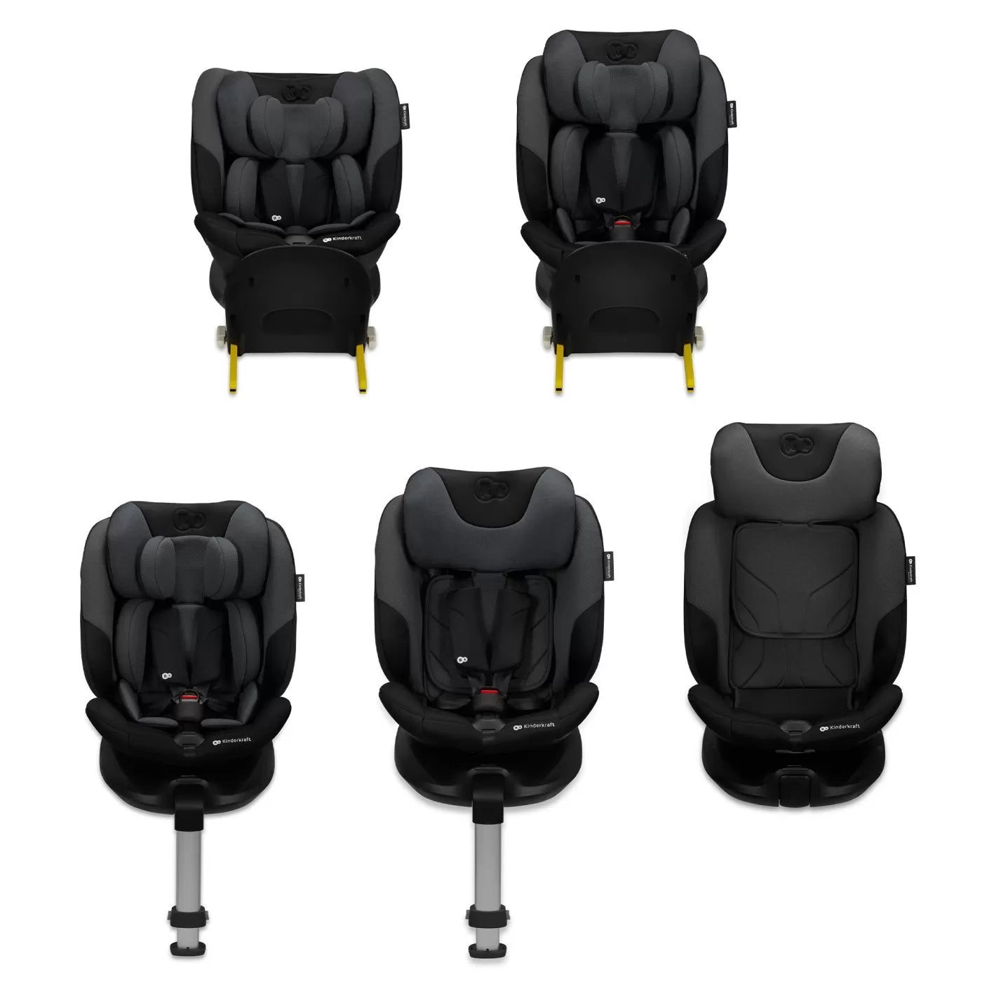 Scaun auto kinderkraft i-fix, i-size 40-150 cm, graphite black