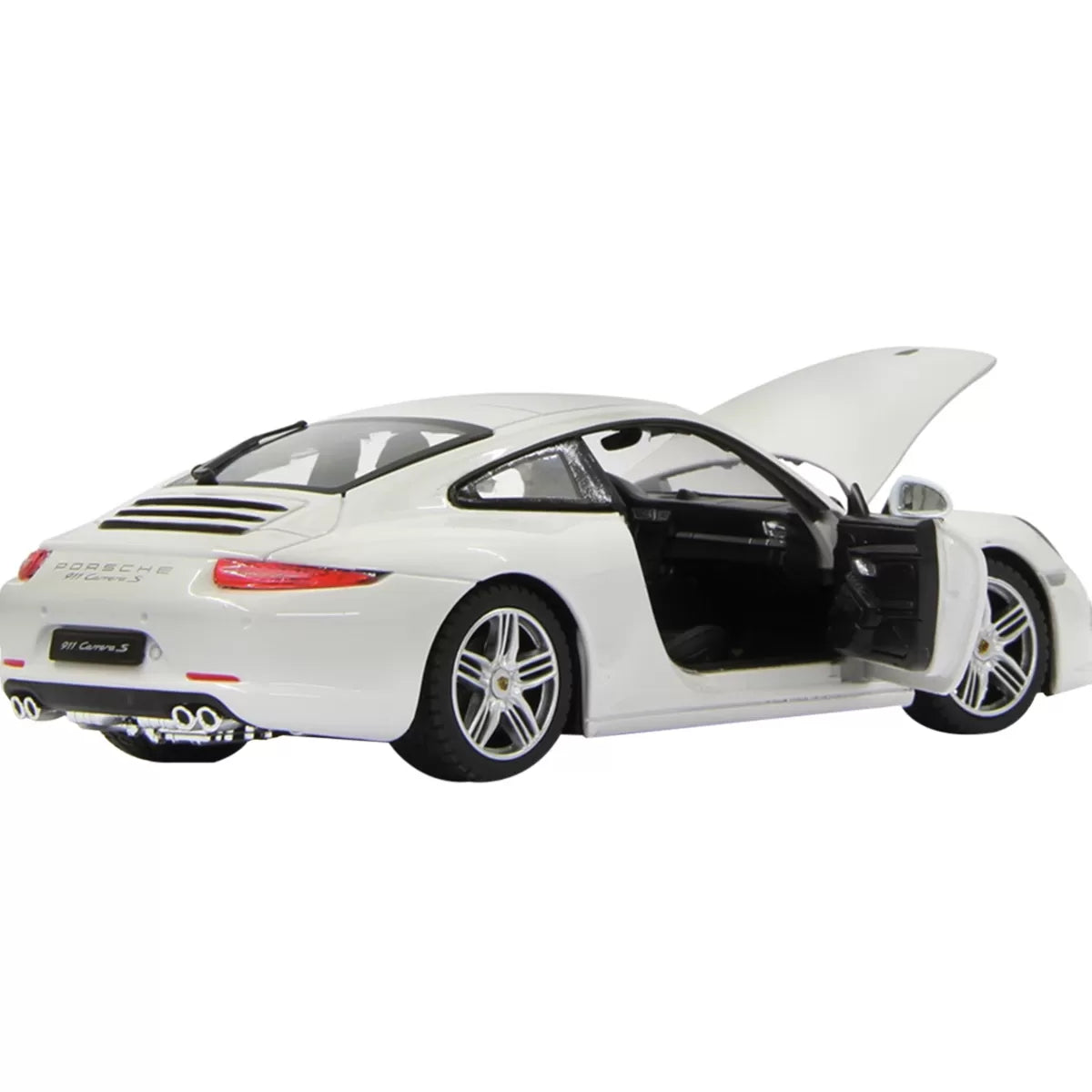 Porsche 911 fehér fém autó, 1-24 méretarány