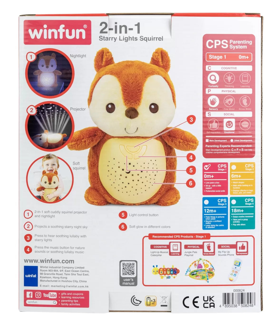 Winfun proiector si lampa de veghe veverita