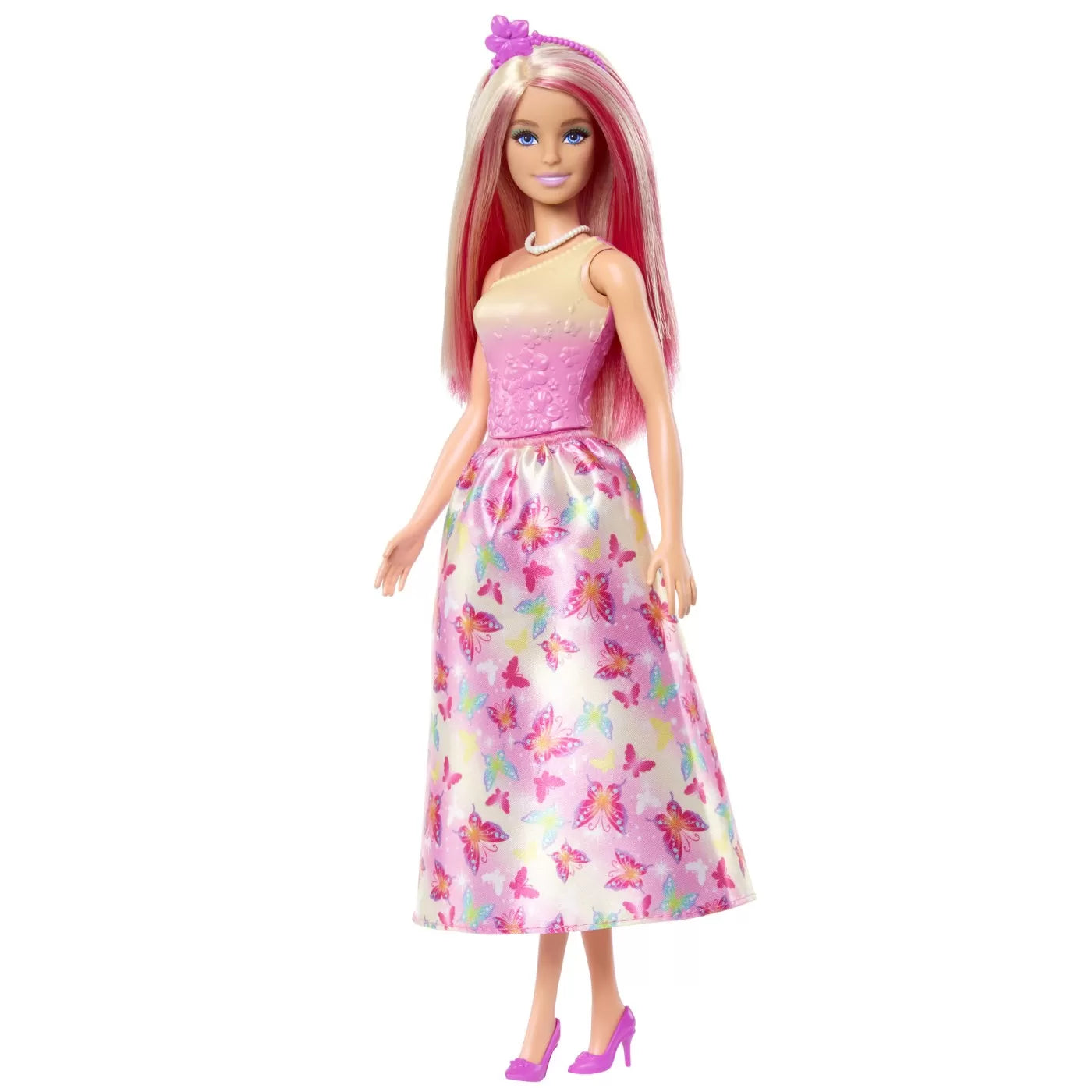 Barbie papusa barbie cu parul blond si roz