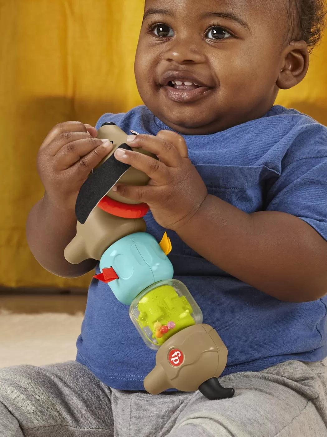 Fisher price jucarie catelus de activitate pentru bebelusi click and spin