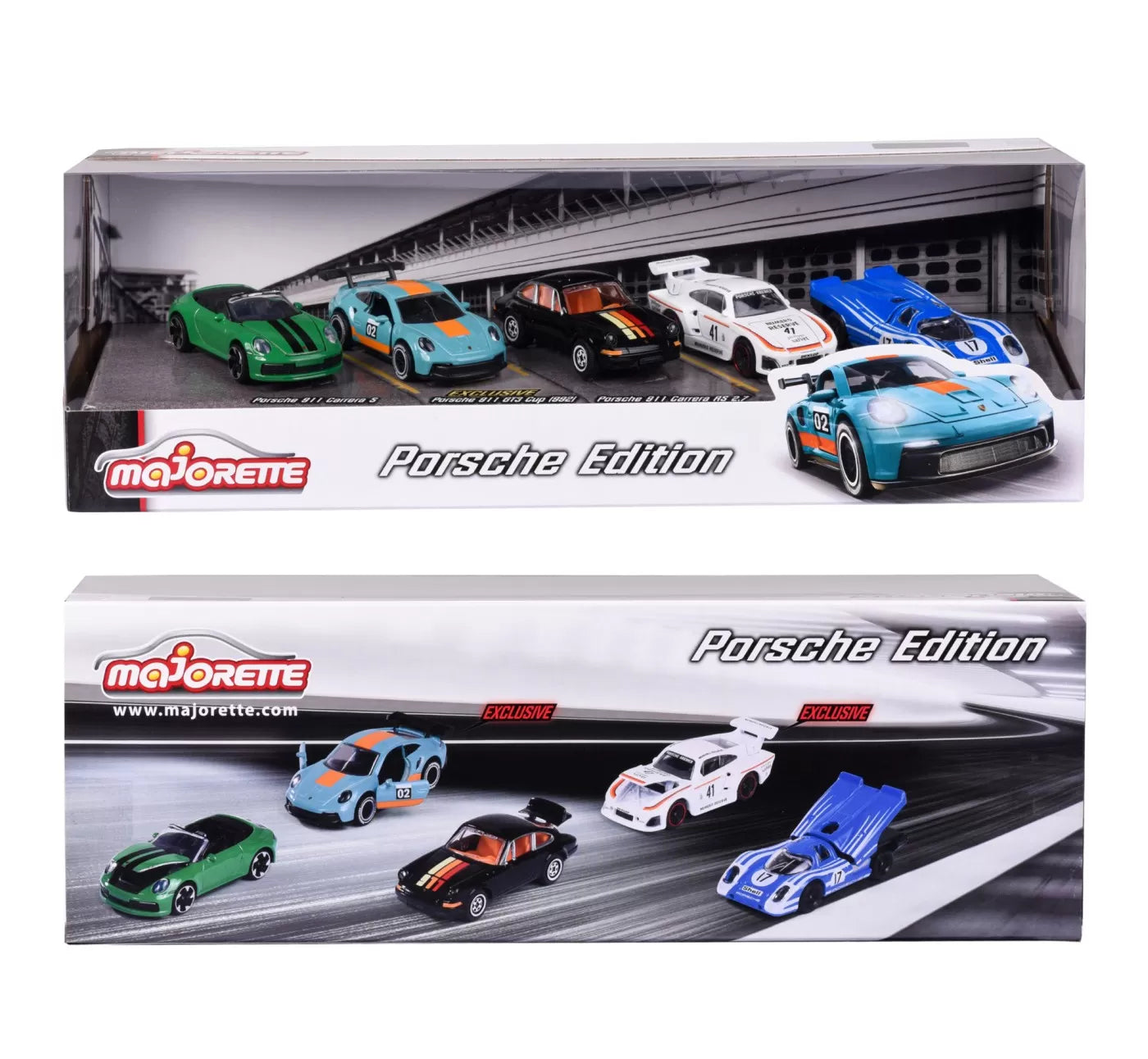 Majorette set 5 masinute metalice porsche 7.5cm