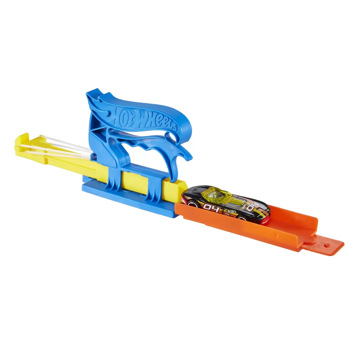 Hot Wheels kék hordozható kilövő és autó szett