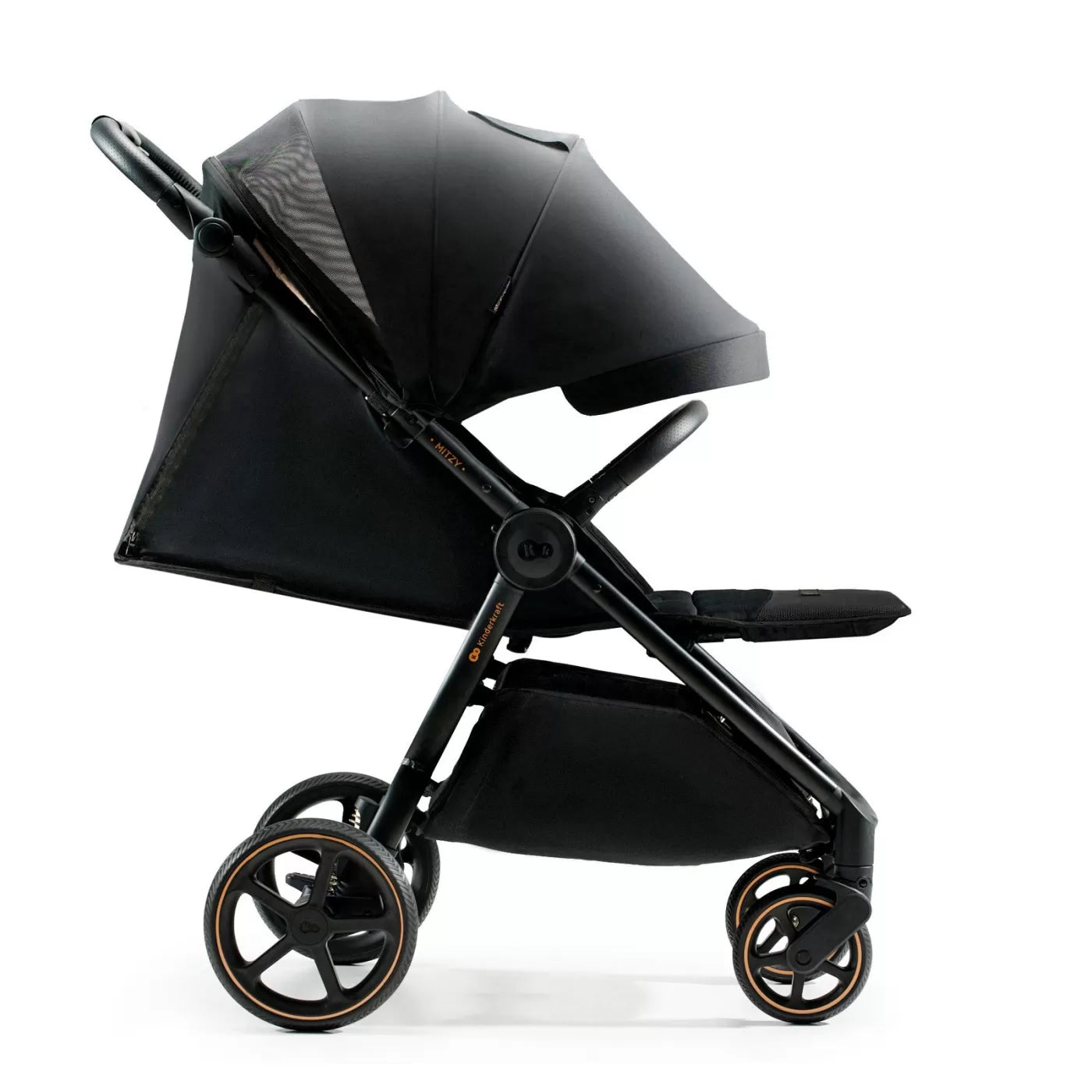 Carucior sport, ultra compact, kinderkraft mitzy, 0-22 kg, black ink