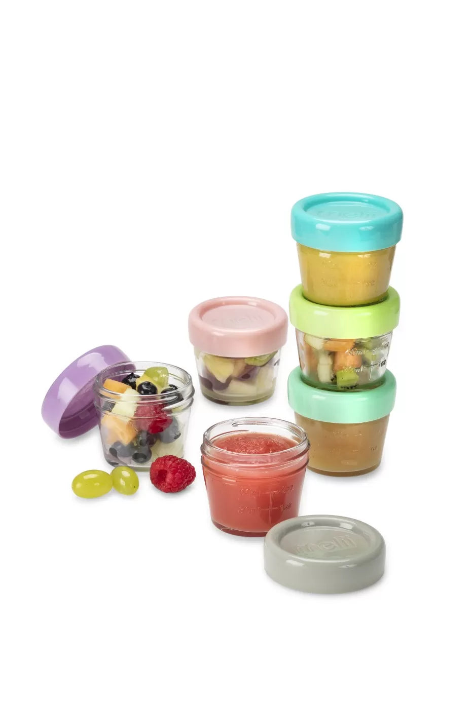 6 darabos üveg bébiétel-tároló készlet, melii, 118 ml