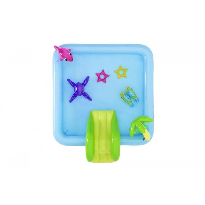 Piscina gonflabila pentru copii, de joaca, cu tobogan, 239x206x86 cm, Bestway Fantastic Aquarium