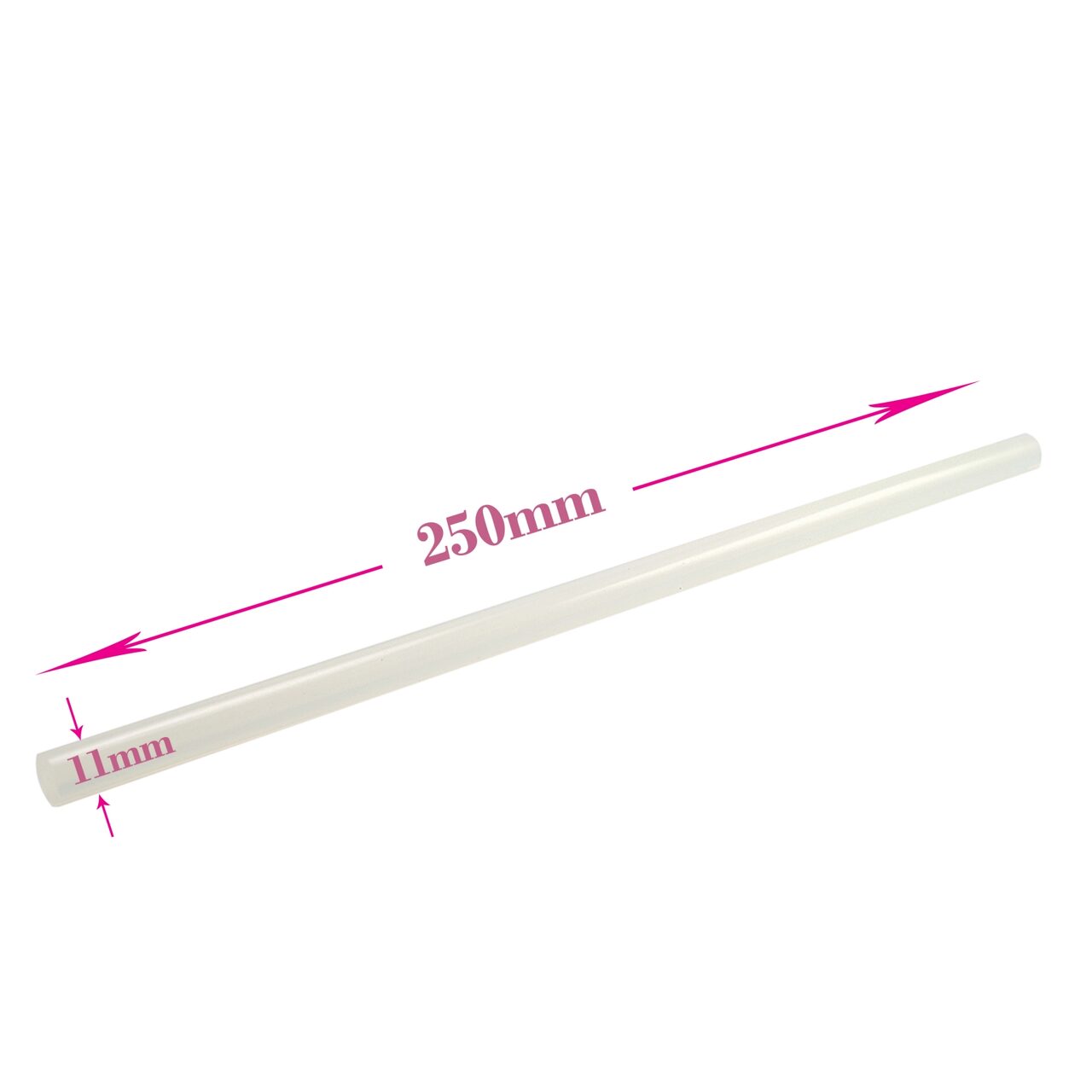 Szilikon stift ragasztópisztolyhoz, átlátszó, 12 db, 11x250 mm