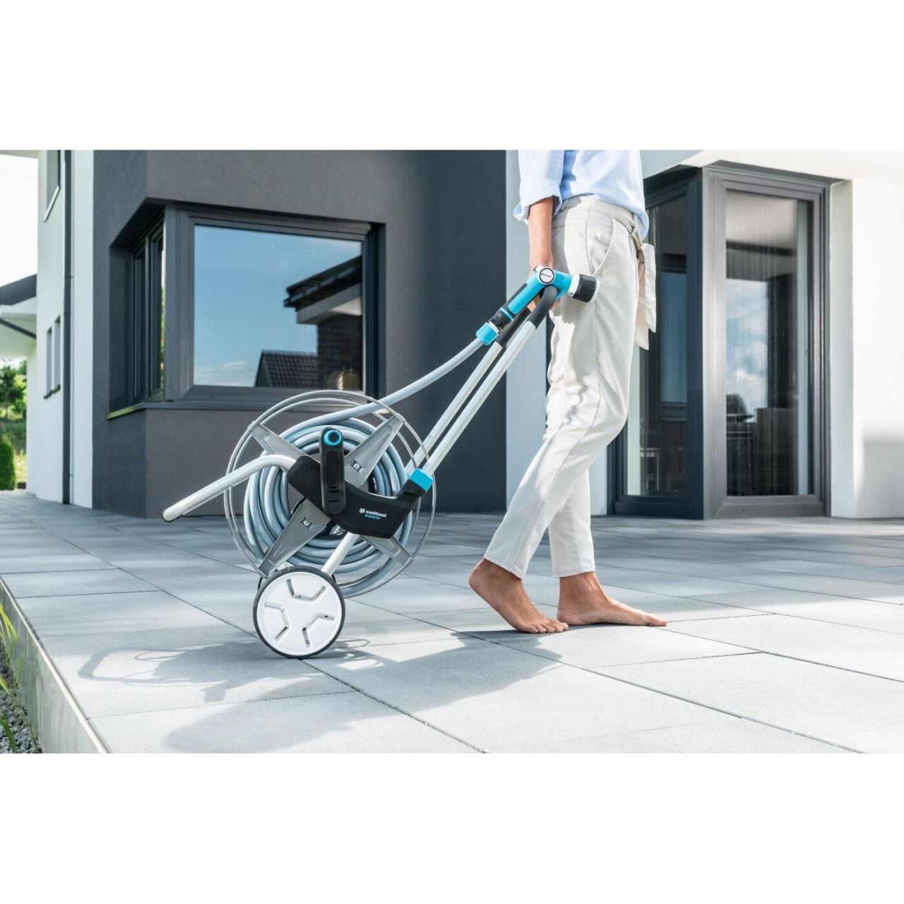 Carucior pentru furtun gradina, metalic, 1/2"-60 m, 3/4"-30 m, Cellfast Explorer