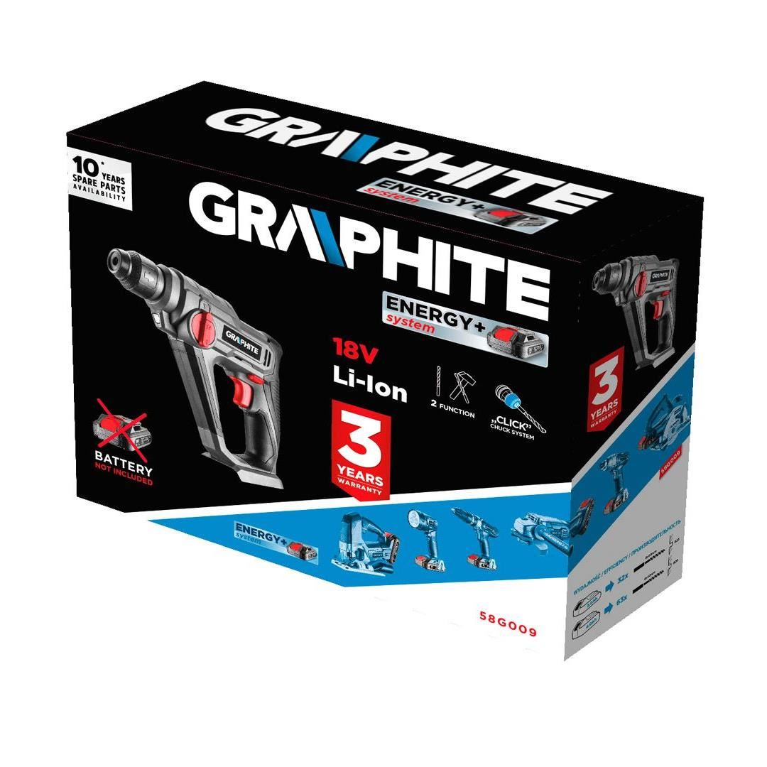 Rotopercutor, SDS Plus, 18V Li-ion (acumulator neinclus), 0.8 J, Graphite Energy