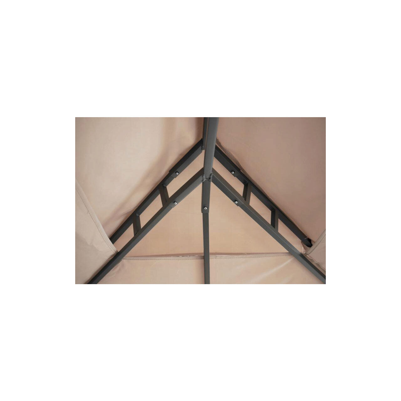 Pavilion pentru gradina/terasa, cadru metalic, cu perdele, gri, 3x4x2.65 m