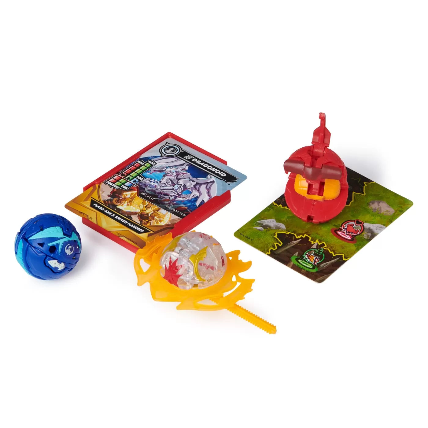 Bakugan harci készlet: Bruiser, Dragonoid, Hammerhead, Titanium Dragonoid és Nillius