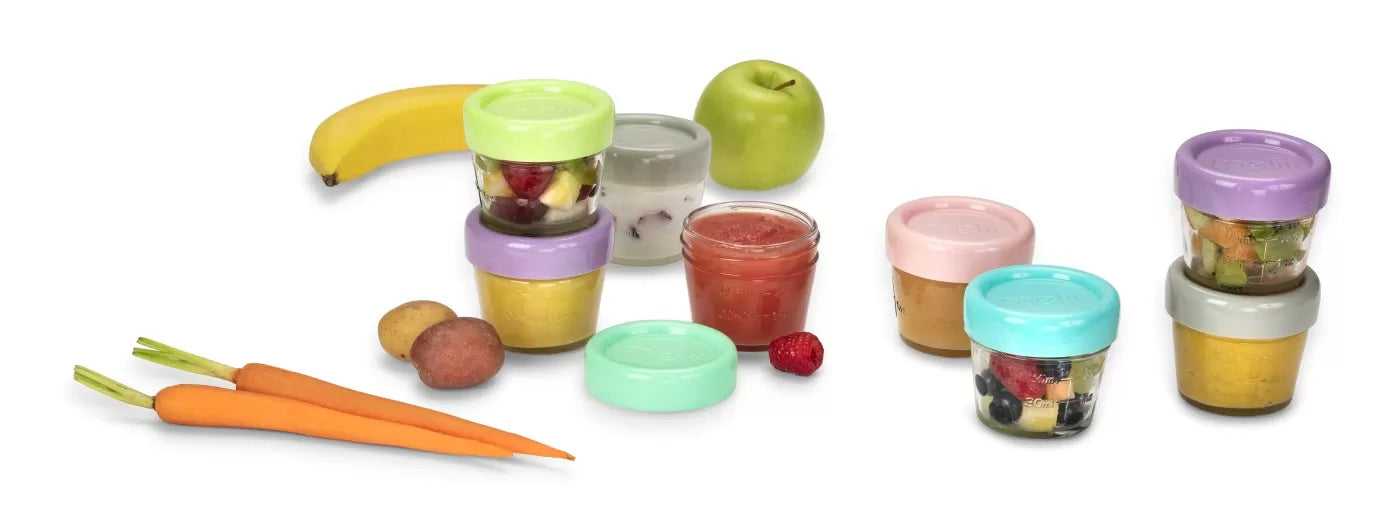 6 darabos üveg bébiétel-tároló készlet, melii, 118 ml